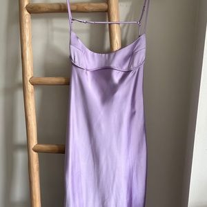 Zara lilac satin maxi dress